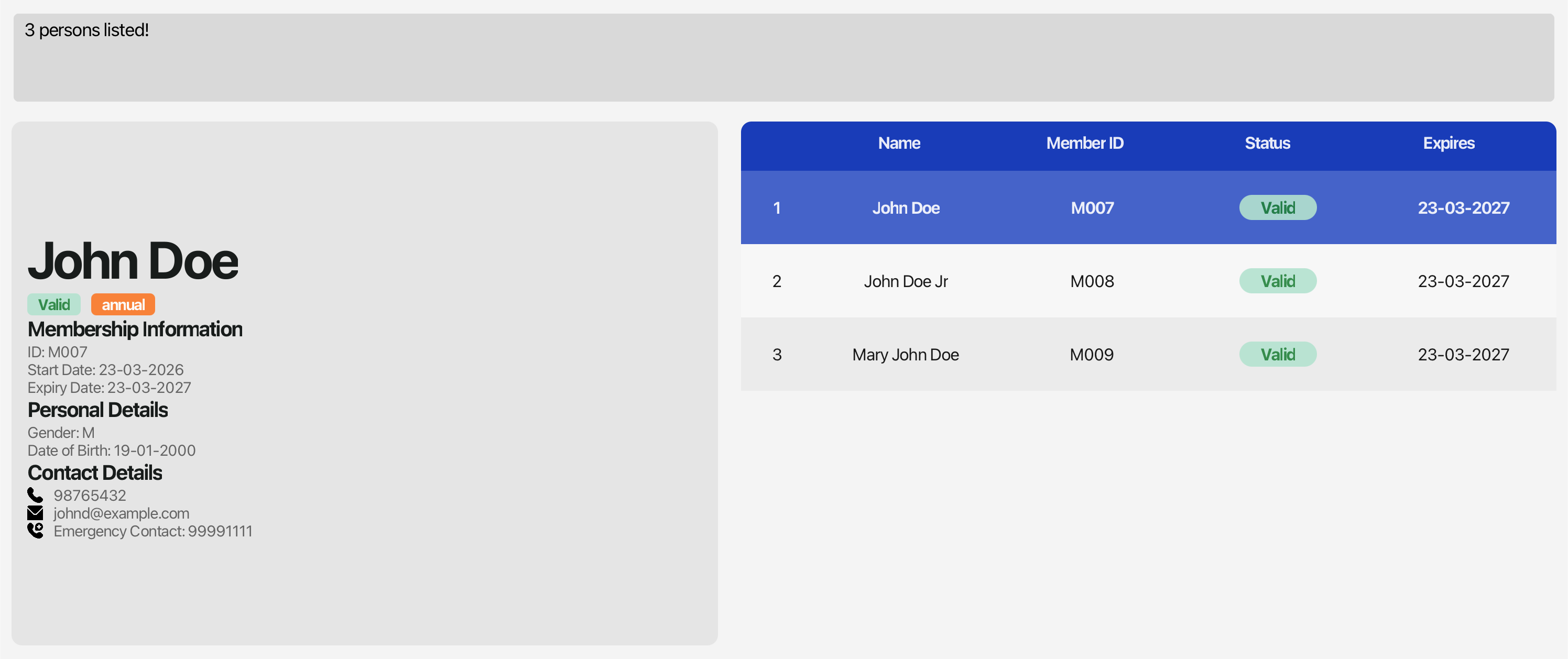 result for 'find john doe'